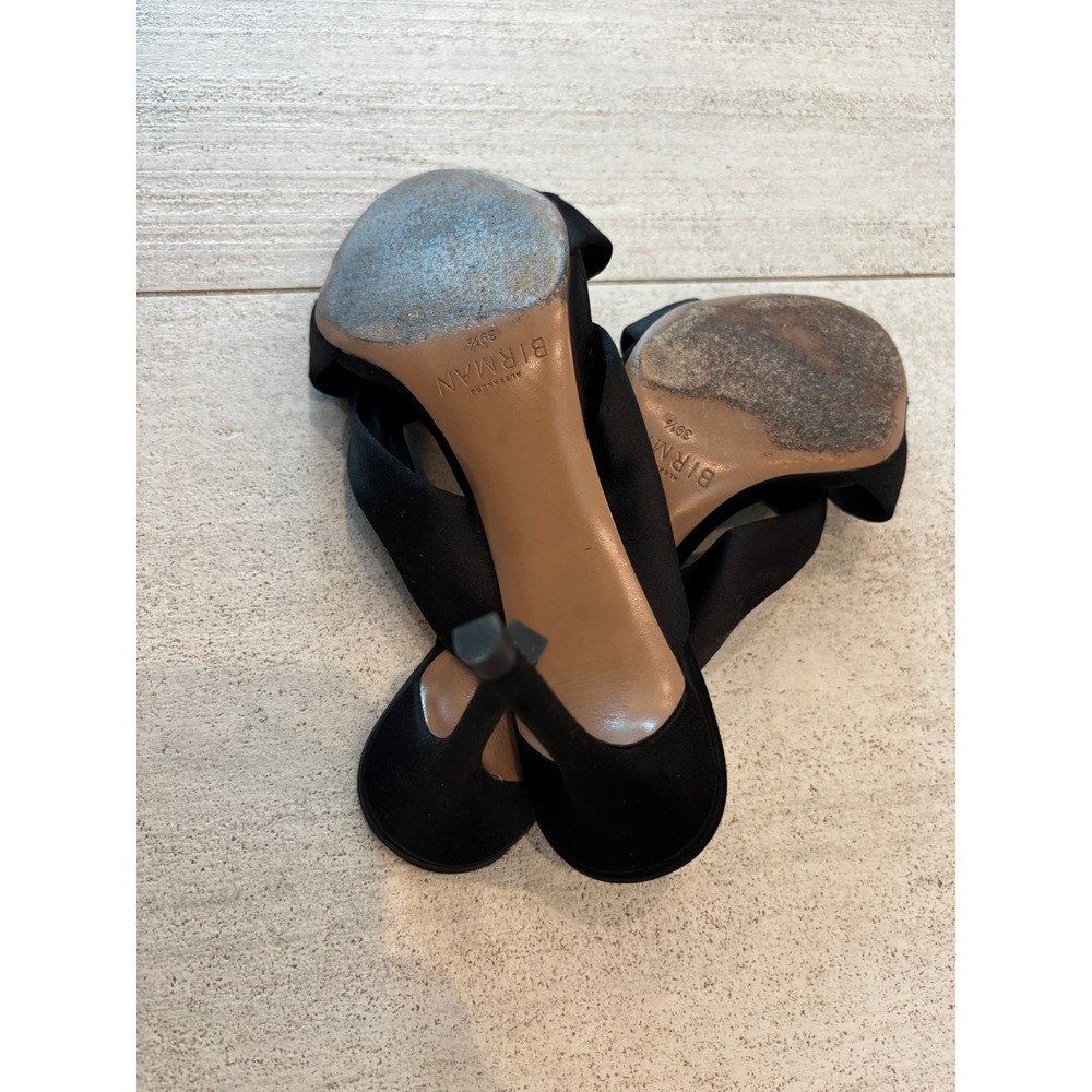 Alexandre Birman Kacey 85 Black Satin Mule Heels Knot Detail Stiletto 39.5 US 9 - Picture 9 of 9